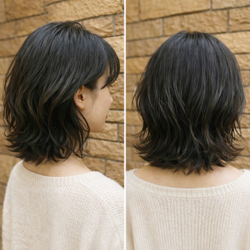 やわらか質感の外ハネレイヤーボブ